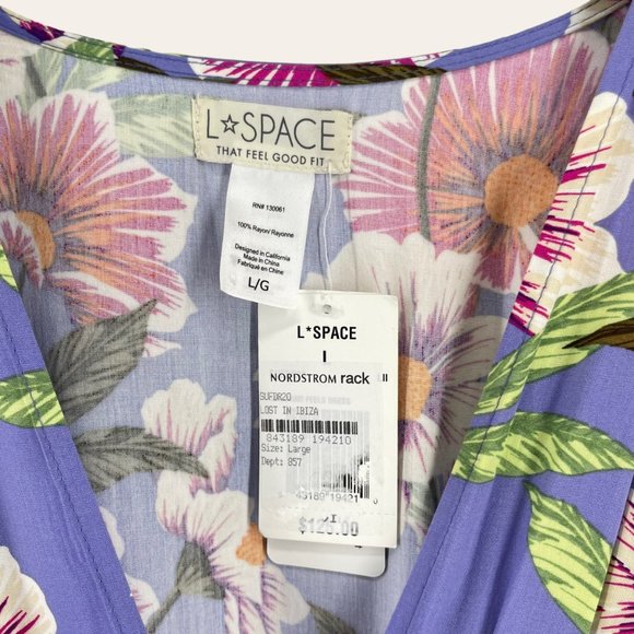 L Space‎ Sunshine Feels Lost In Ibiza Tropical Floral Wrap Dress - Picture 3 of 4